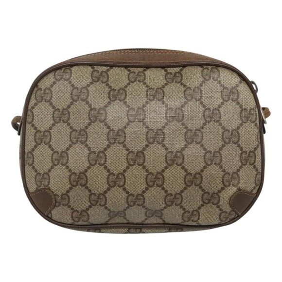 GUCCI GG Supreme Web Sherry Line Shoulder Bag PVC Beige Green Red Auth BA508 - Picture 3 of 16